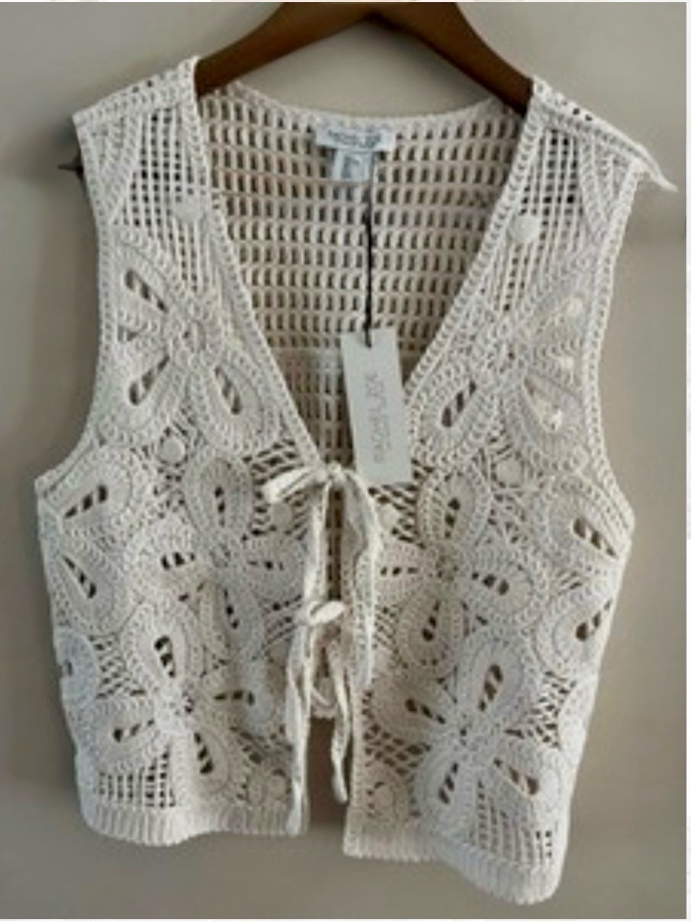 Rachel Zoe Crochet Tie-Front Tank Vest